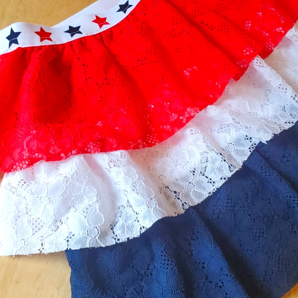 Girl's Lace Skirt NWT Patriotic Flag 4th of July, Brand New w/ Tags!